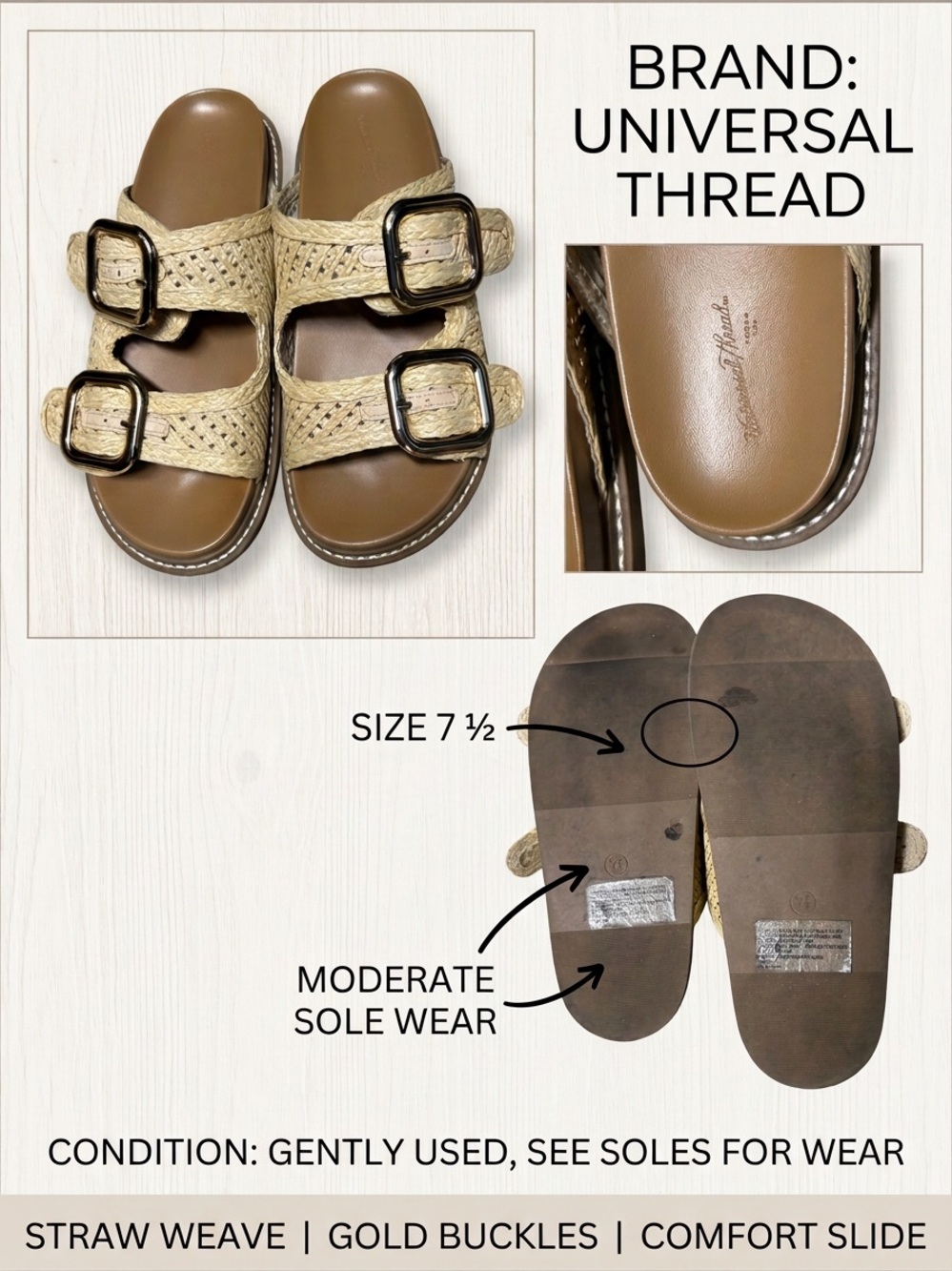 Universal Thread Sandals. Size 8.